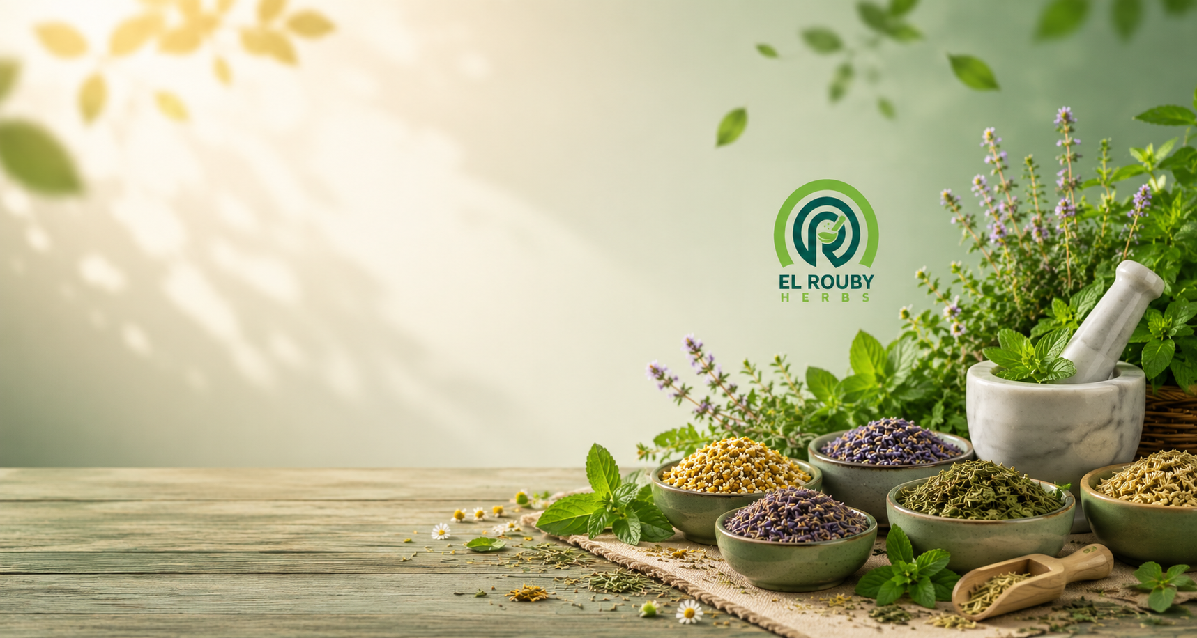 Egyptian herb fields ready for harvest and export